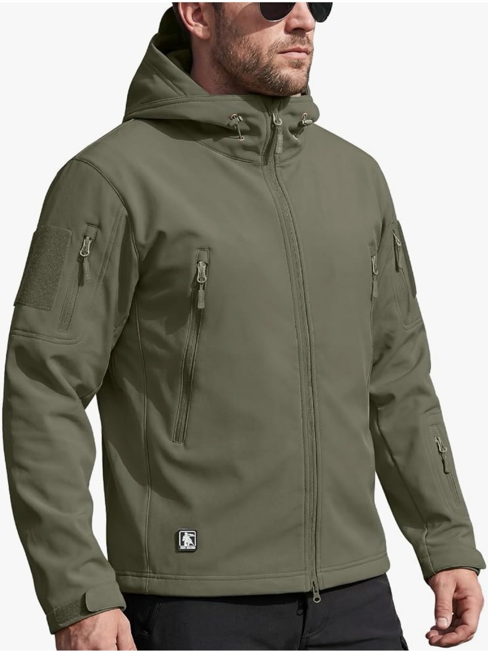 FREE SOLDIER Men's Outdoor Waterproof Soft Shell Hooded Military Tactical Jacket